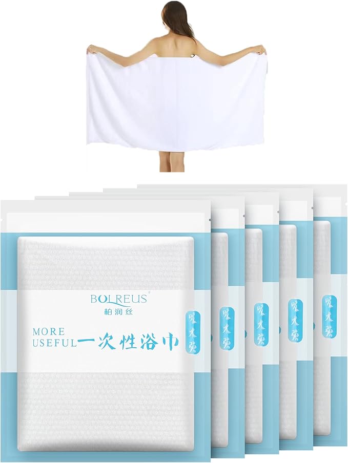 Compressed Towels Tablet Large 55x28 inches Gym Towel Barber Towel Cotton Disposable Portable Durable Tissue Reusable for Travel Camping Hiking Home Bathroom Beauty Salon Outdoor Sports