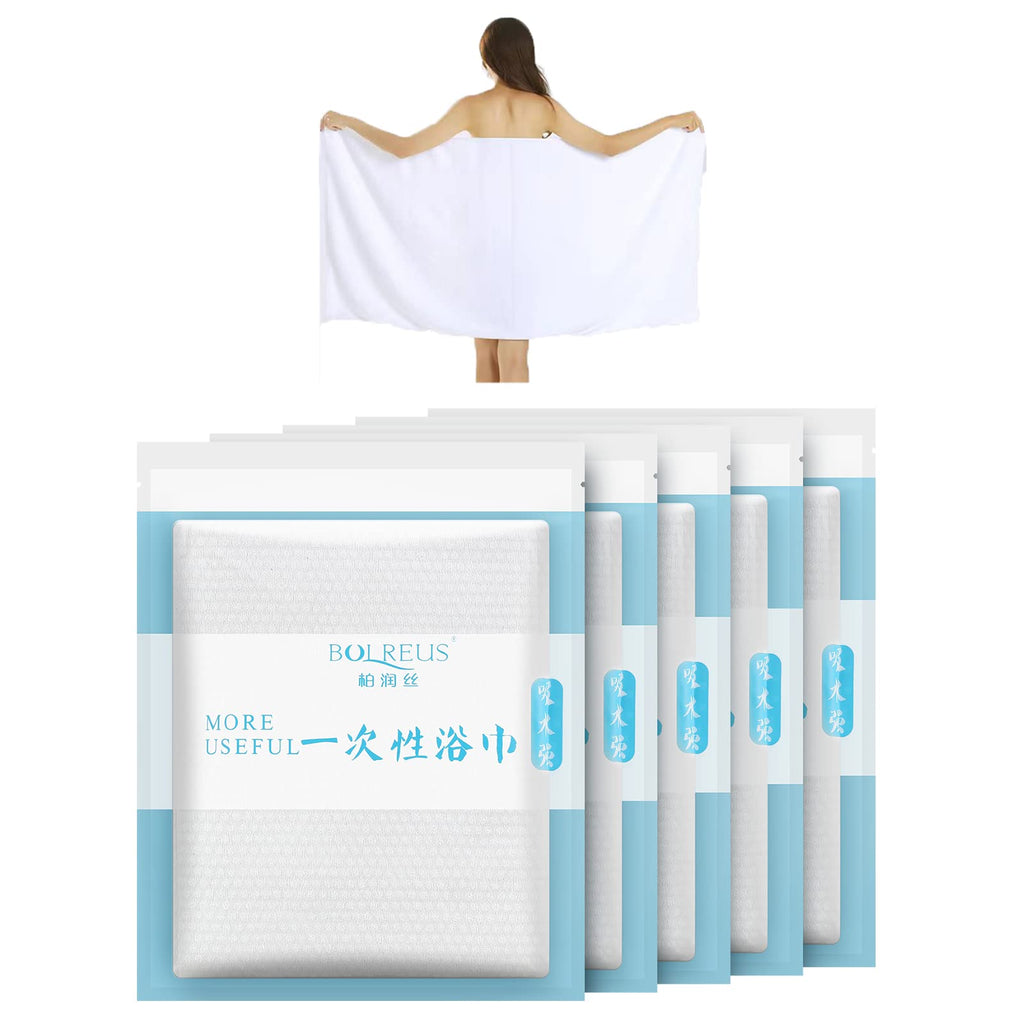 Eamecl Large Compressed Bath Towels for Travel, Individually Wrapped Disposable Body Towels, Extra Thick Cotton Blend Portable Towel Tablets for Hotel, Camping, Gym, Sauna, Hiking– Reusable,No Lint