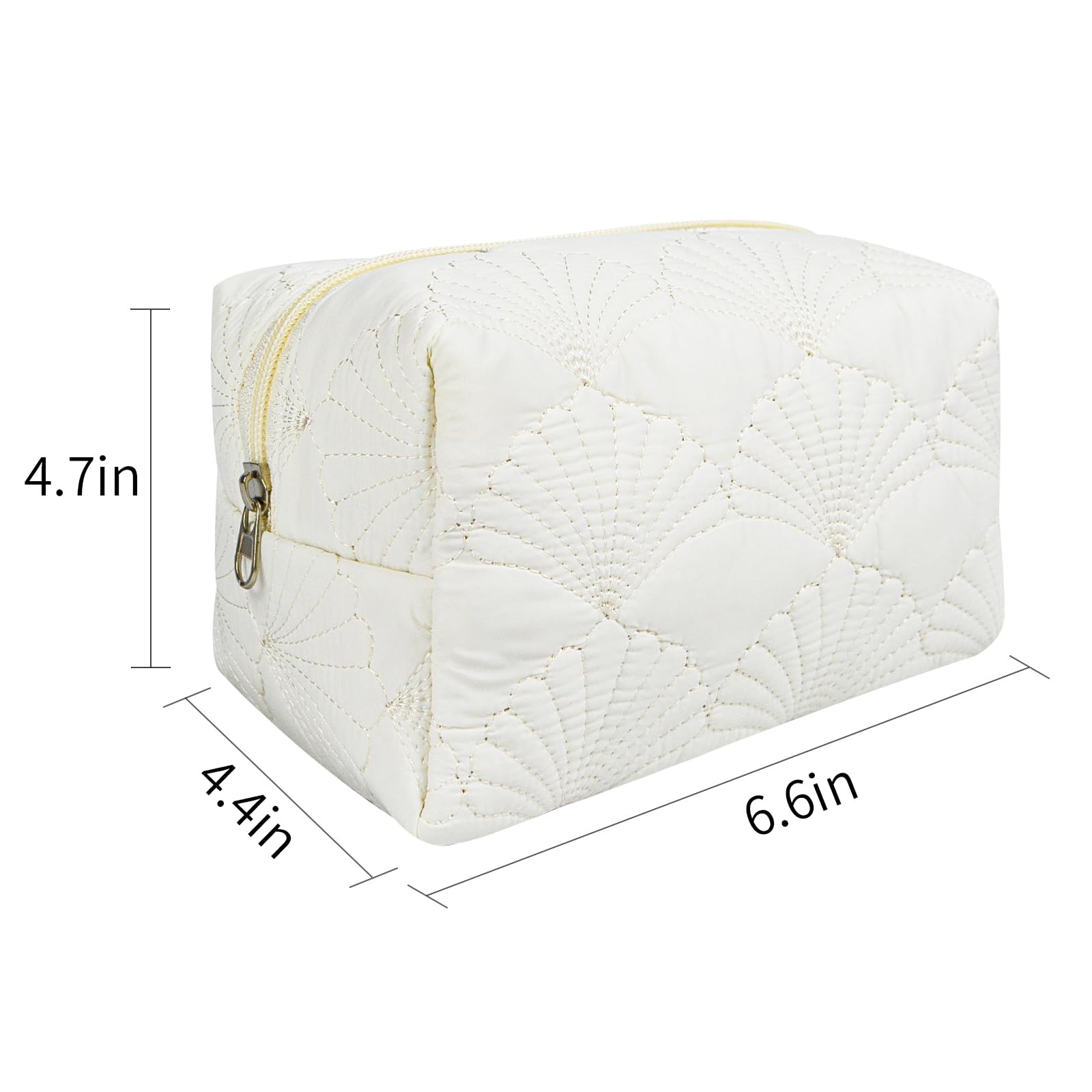 Quilted Makeup Bag Floral Cotton Make up Bag Puffy Coquette Makeup pouch Aesthetic Cute Travel Toiletry Bag for Women Girls