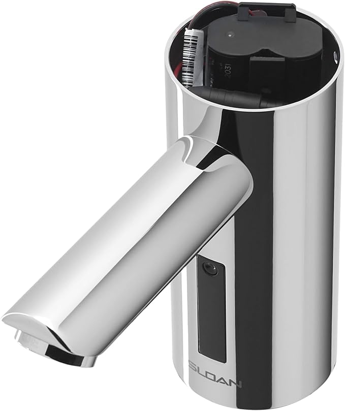 Sloan Optima EAF-250 Sensor Activated Touch-Free Faucet, Commercial Grade w/Mounting Hardware - 0.35 GPM Battery-Powered Deck-Mounted Mid Body, Polished Chrome Finish, 3335155