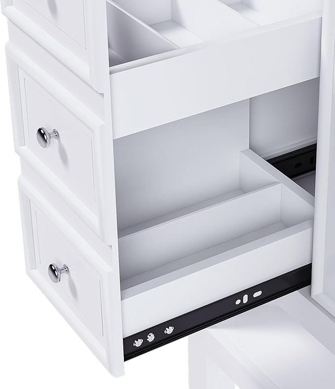 Montary 36" Bathroom Vanity Without Sink, Modern Stylish White Bathroom Storage Cabinet MDF, Freestanding Vanity with One Cabinet and Three Drawers, White (NOT Include Sink)