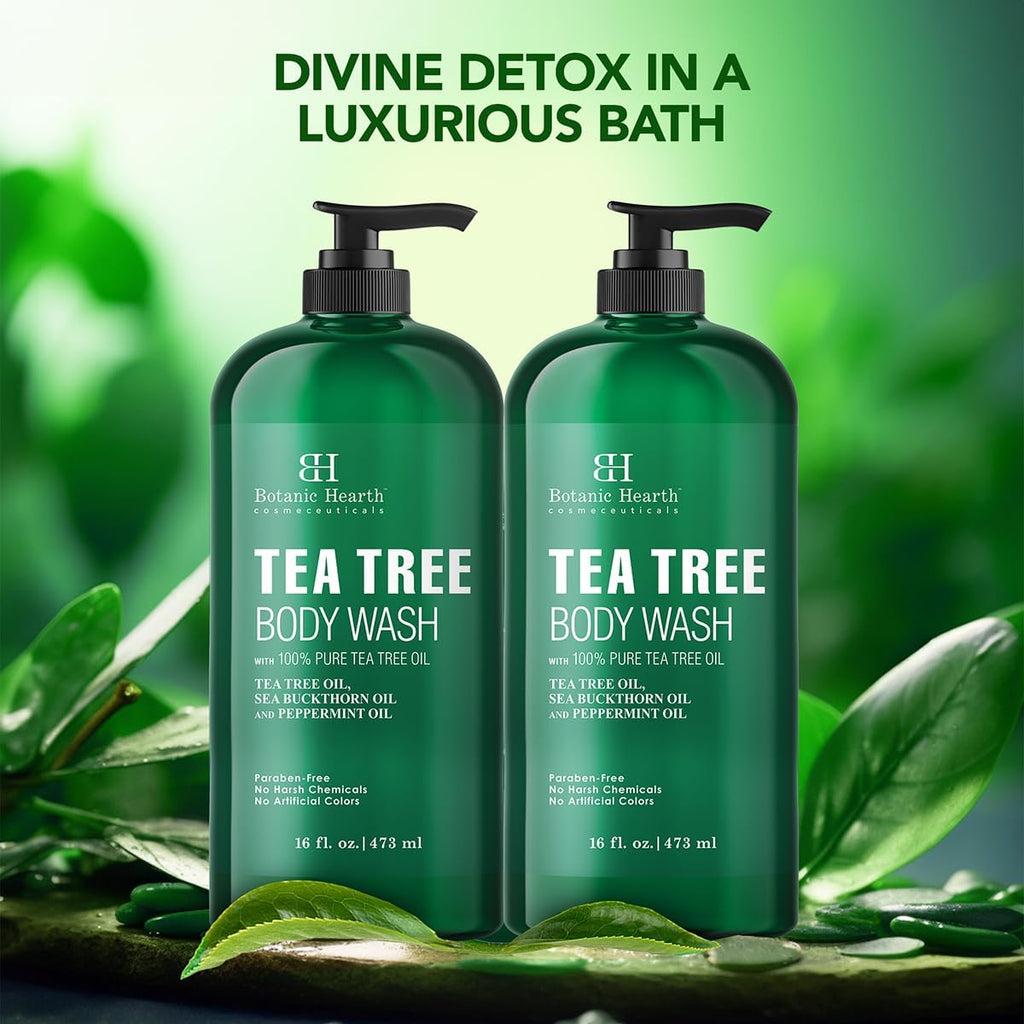 Botanic Hearth Tea Tree Body Wash - 16 Fl oz Pack of 2