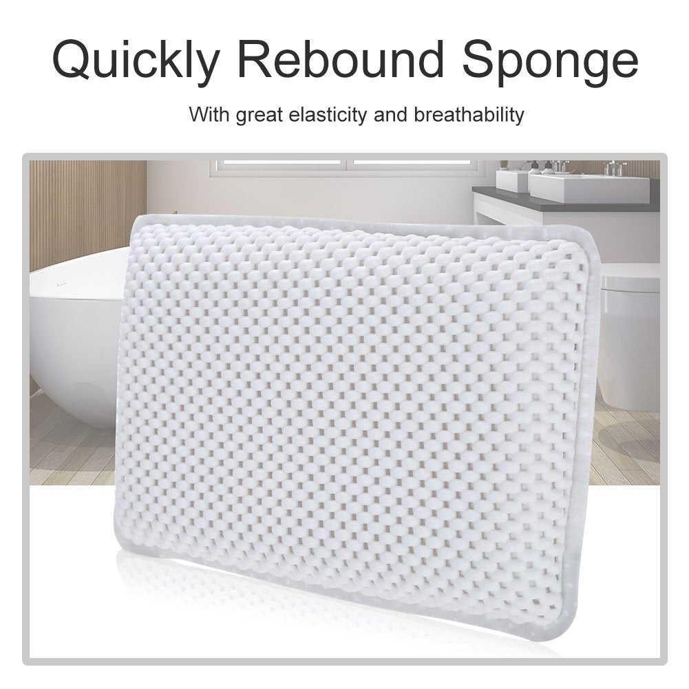 Yosoo Health Gear Spa Bath Pillow, Cushioned Bathtub Pillow with Suction Cups, PVC Bath and Spa Head Rest, White, Neck/Back Support