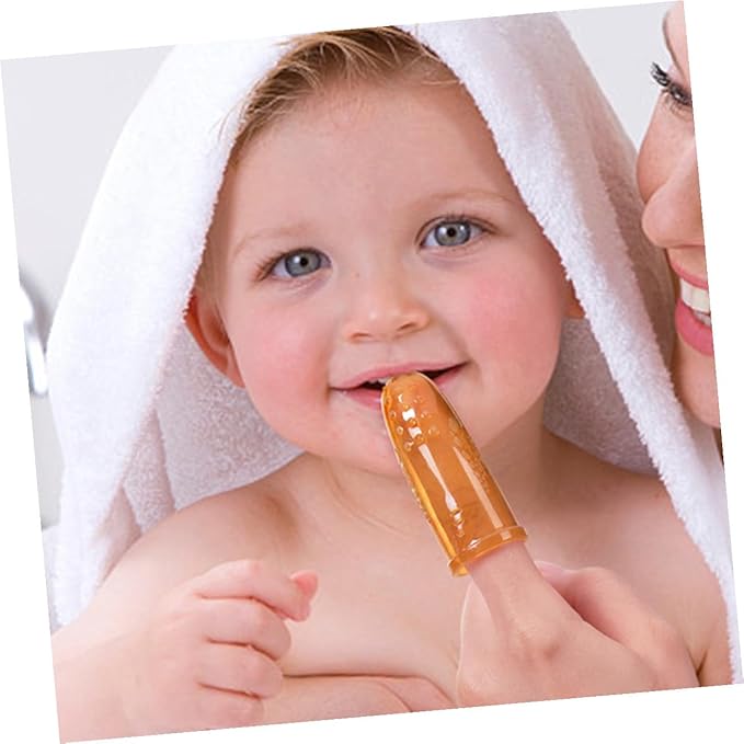 TIDTALEO Silicone Finger Toothbrush with Storage Box Soft Oral Cleaning Brush for Boy Girl Gum Massager for Teething Reusable and Easy to Clean Teeth Cleaning Tool