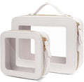 2 Pieces Clear Mahjong Bag, Travel Makeup Bag Large Cosmetic Bag with Zipper Small Clear Makeup Pouch for Purse Waterproof TSA Approved Toiletry Bag Case for Women Car Organizer Travel Essentials