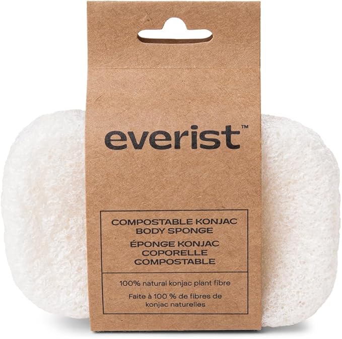 Everist Compostable Konjac Sponge | Reusable Exfoliating Shower Sponge