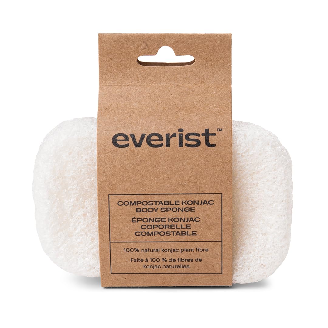Everist Compostable Konjac Sponge | Reusable Exfoliating Shower Sponge