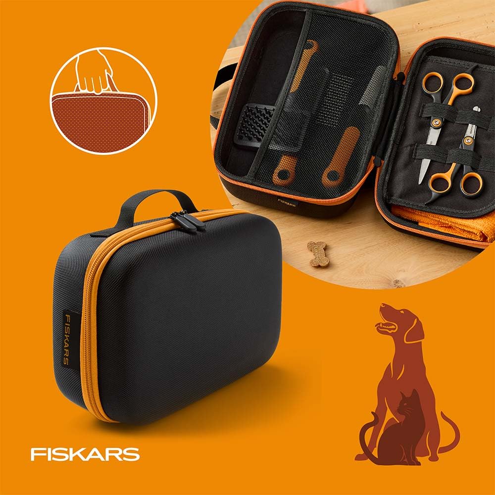 Fiskars Pet Grooming Tool Organizer Case & Storage Bag for Dogs and Cats