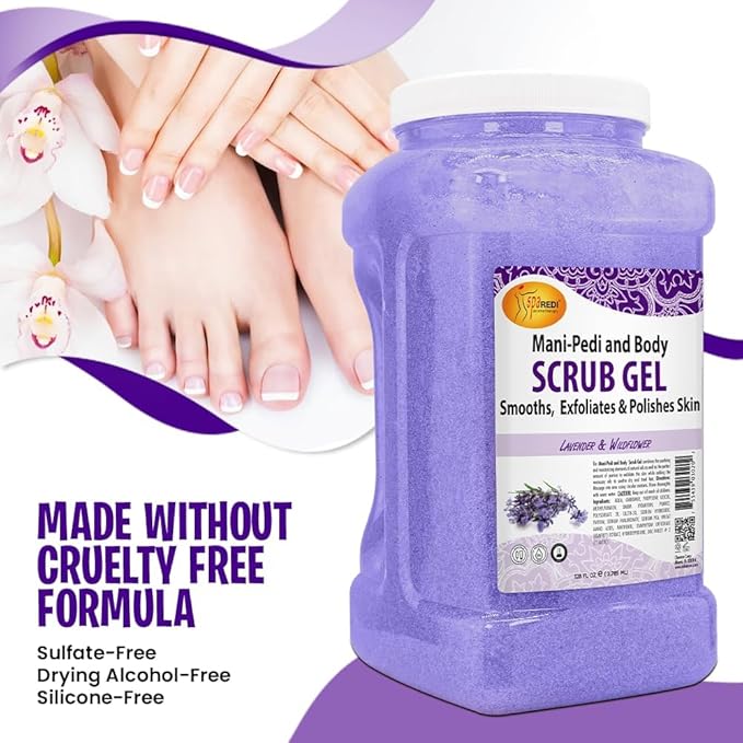 SPA REDI Exfoliating Body & Skincare Treatment Multi-Purpose Professional & At-Home Skin Refinement, Exfoliate Hydrate Transform for Holistic Transformation, Lavender & Wildflower 128 Oz Pkg May Vary