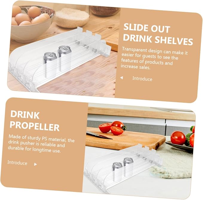Luxshiny Automatic Drink Pusher for Refrigerators Compact Shelf Organizer for Beverages Snacks Cosmetics Display Sturdy Design for Convenience Store Home Use