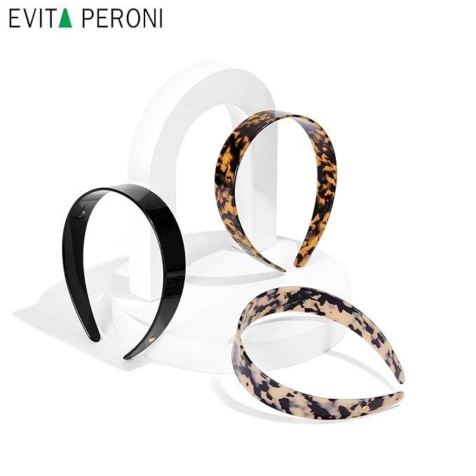 EVITA PERONI 1.18 Inches Hair Bands for Women's Hair Acetate No Slip-Amber