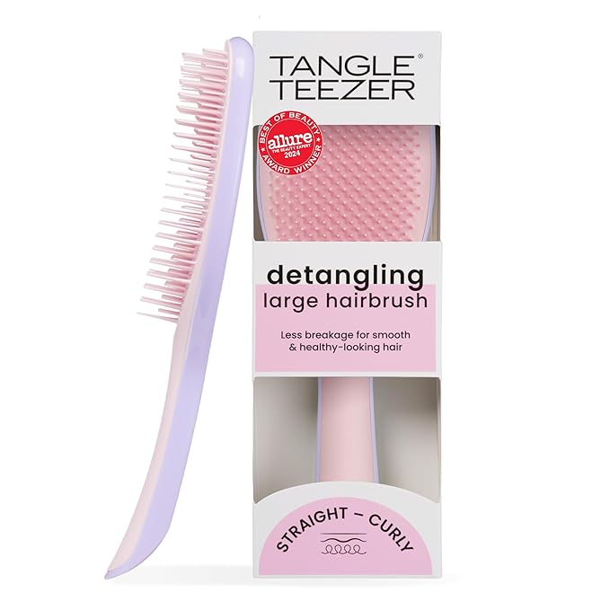 Tangle Teezer Large Ultimate Detangler Brush, Straight to Wavy, Pink/Purple