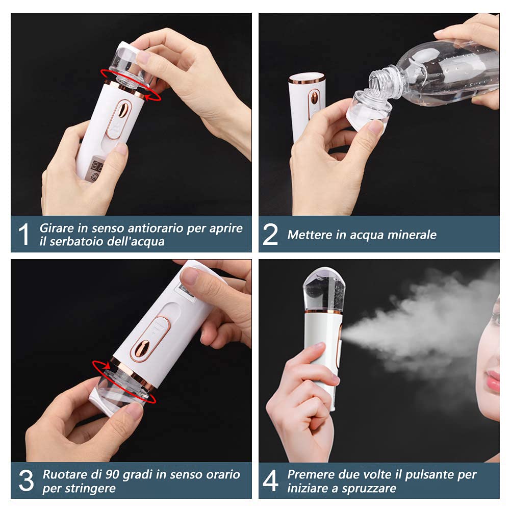 FATUXZ Handy Nano Mist Sprayer with Skin Analyzer Moisture Tester