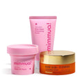 mimmua! Pink Glow Set | Cleansing Cream + Cleansing Foam + Wash Off Pack | Total Cleansing Set | All in One Routine for Glow Skin