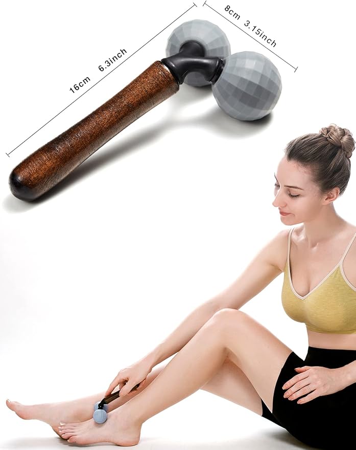 Lyanxinlei Relax Massage Roller - Body Massage Tools Myofascial Trigger Points Reduce Muscle Soreness Tightness Leg Cramps for Circulation, Stress, Arthritis and Hand Pain Relief & Recovery (Grey)