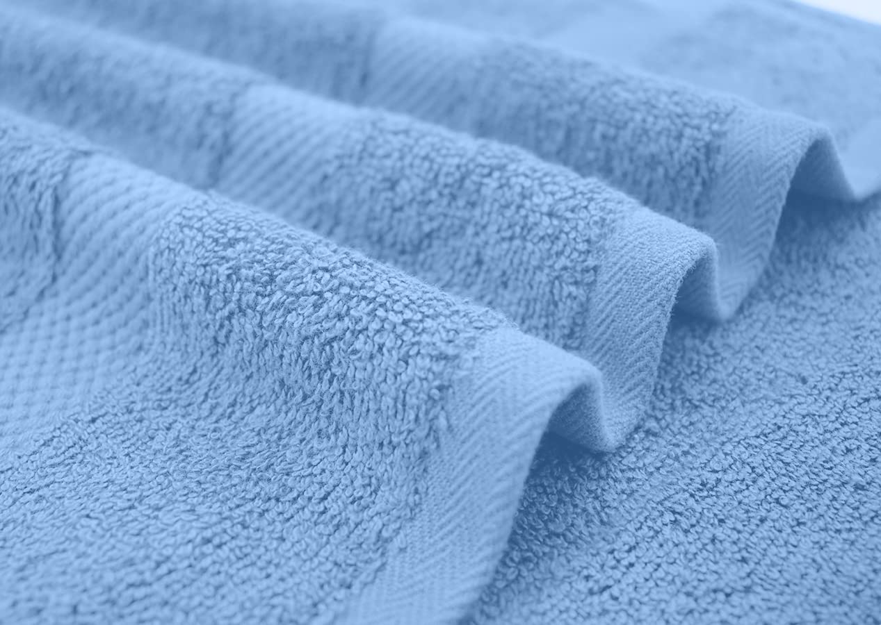 DAN RIVER 600 GSM Cotton Large Bath Towels Set of 4, 27 x 54 Inches, M-Blue