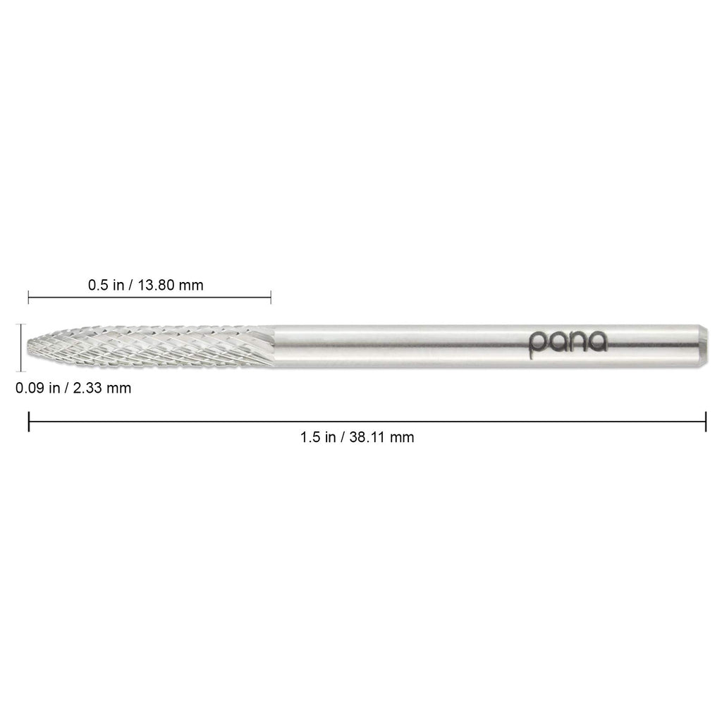 PANA 3/32" Shank Size - Under Nail Cleaner Silver Carbide Bit Extra Fine Grit - Nail Drill Bit for Dremel Machine