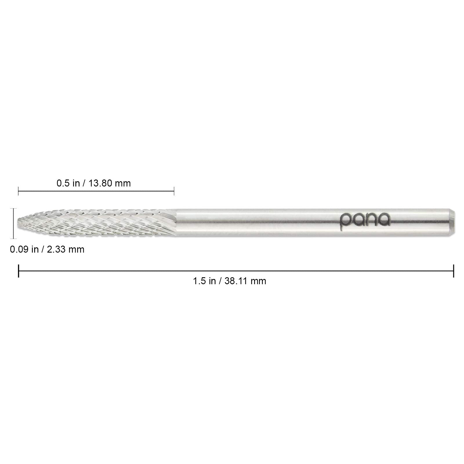 PANA 3/32" Shank Size - Under Nail Cleaner Silver Carbide Bit Extra Fine Grit - Nail Drill Bit for Dremel Machine