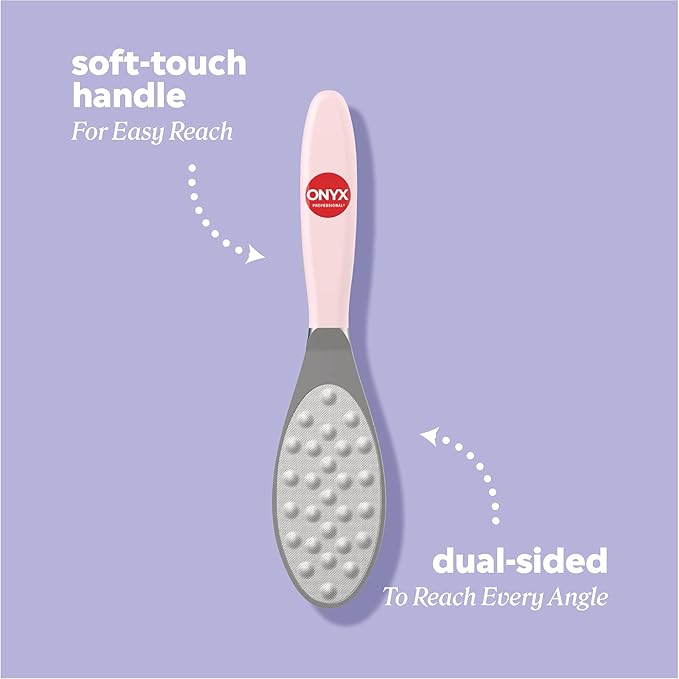 ONYX Professional Stainless Steel Dual Action Foot Polisher, Durable Stainless Steel Foot File for Dry Skin and Foot Callus Removal, 1 Pack