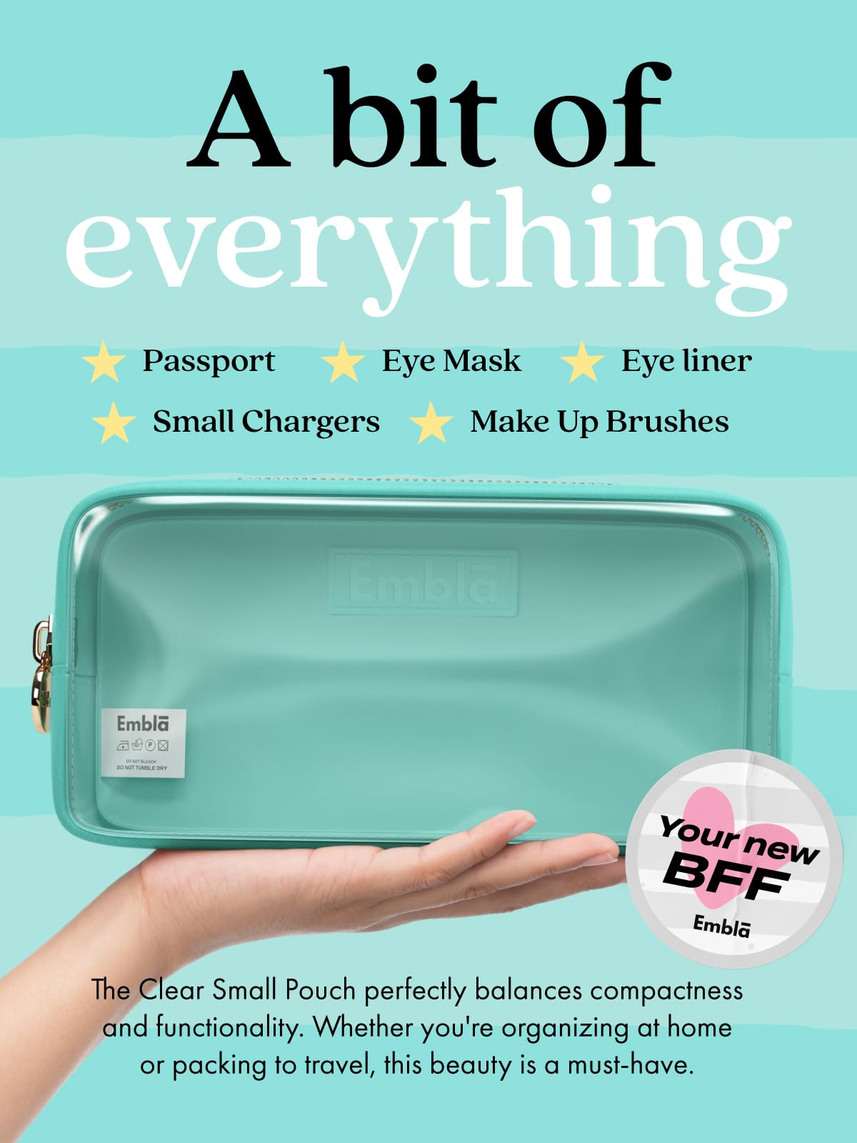 Makeup Bag for Women, Travel Cosmetic Organizer, Waterproof Toiletry Pouch