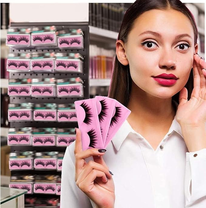 50Pcs False Eyelash Case Lash Boxes Packaging Wholesale Eyelash Holder Storage Box Empty Plastic Case Unit Container Makeup Organizer for Cosmetic Tools(Pink3.26* x 1.22 x 0.39in)