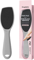 F3 Systems, Wide Emery, Double-Sided Pedicure Tool, Colossal Foot File for Men & Women, Effective for Cracked Heel, Callus Remover, Foot Scrubber, Professional, (Gray)