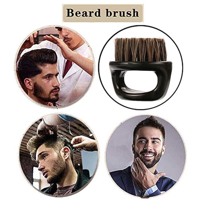 Borogo 2-Pack Beard Brush for Men - Men's Beard Brush (Essential Tool For Professional Barbering & Grooming Services), Brush Neck Face Duster Brush for Hairdressing Salon Household