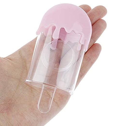 Healthcom 12 Packs Cute Ice Cream Shape Plastic False Eyelashes Packaging Case Empty Eyelash Storage Box Candy Container with Trays Mink Lashes Box Holder Travel Cosmetic Case for Women Girls,Pink …