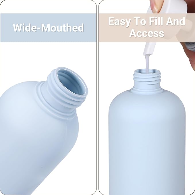 ASEVAT 6.7 oz Leak-Proof Travel Bottles, 3 Pack Refillable Plastic Squeeze Vessels with Caps, Portable Containers for Shampoo, Lotion, Cream & Daily Liquids