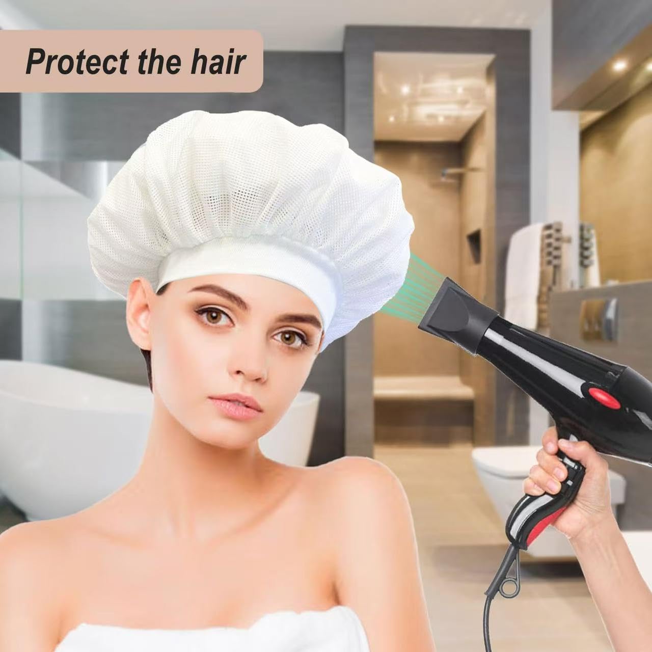 Net bonnet, Special Design for Curly Hair, Reduces Frizz, Accelerates Drying, Enhances Curl Definition（total 2pcs)