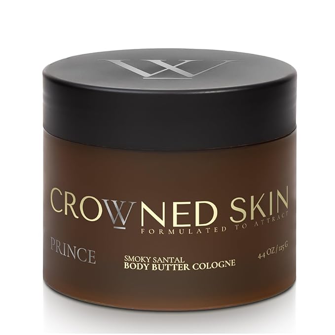 Crowned Skin Prince Body Butter Cologne for Men | Oceanic & Woody | As Seen On Shark Tank | Scented with White Musk & Bergamot | Infused with Natural Shea & Mango Butters | All-Day Fragrance | 4.4oz