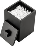 Joitsvia Resin Square Canister with Lid, Bathroom Qtip Holder, Cosmetics Makeup Accessories Storage for Makeup Sponge Bath Salts Storage Christmas Birthday Anniversary, Matte Black