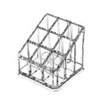 KW Collection Acrylic Makeup Organizer Cosmetic Storage Display Case Makeup Brush Holder Organizer Lipstick Dispenser Canister Bathroom Container (3.5 x 3.5 x 2.6 in, 9 Partitions, Transparent)