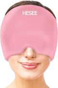 Migraine Relief Cap, Headache Relief Hat for Migraine Cap, Hot and Cold Therapy, Headache Eyes Mask for Stress Relief, Ice Pack Head Wrap for Sinus, Puffy Eyes, Tension, Pink