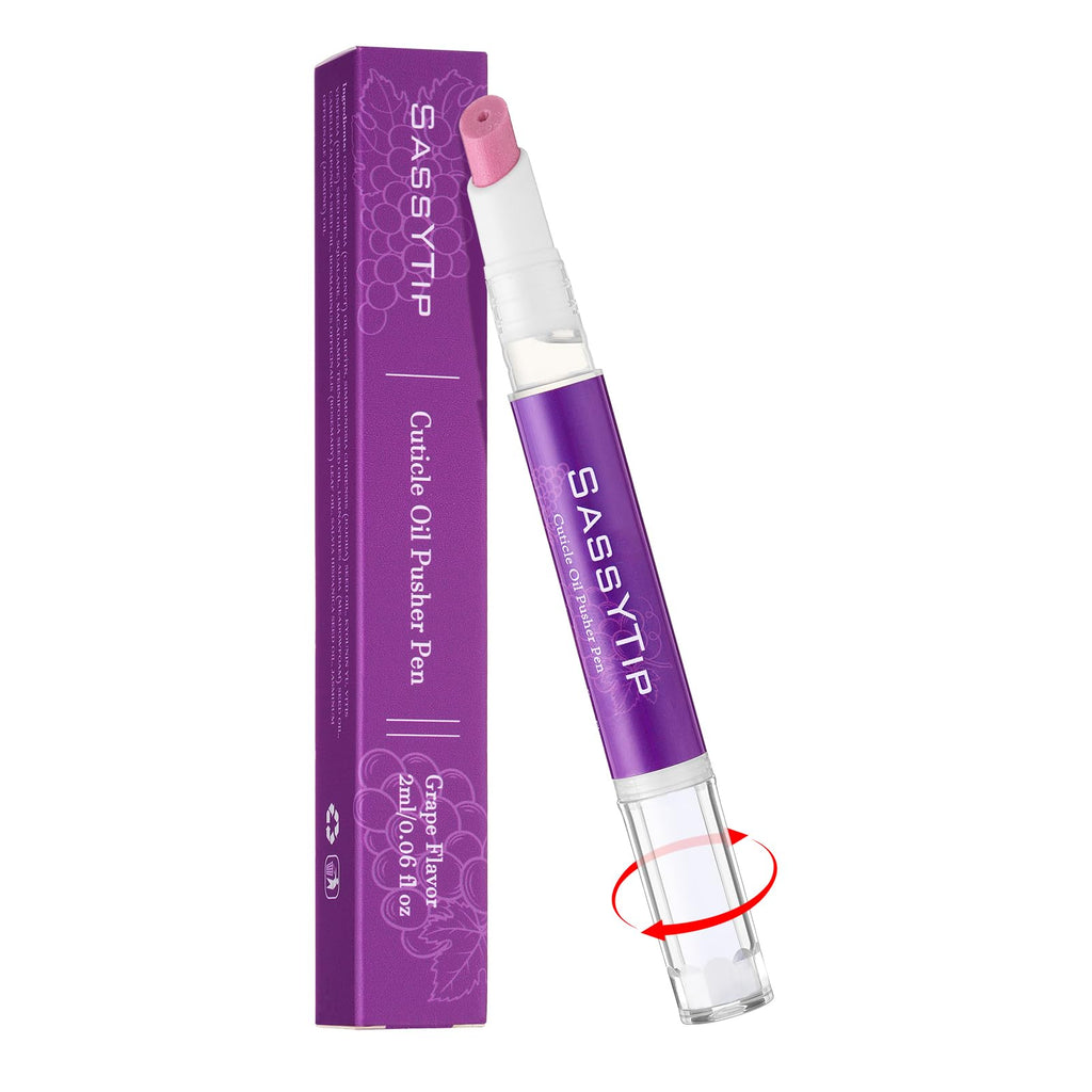 SASSYTIP Ceramic Cuticle Pusher & Oil Pen 2ml Nail Care Strengthen