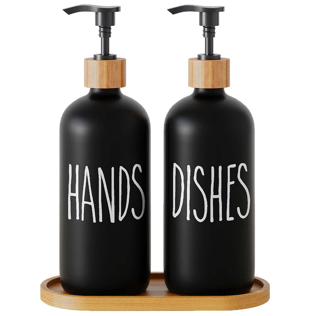 Dish Soap Dispenser for Kitchen,Glass Hand Soap Dispenser, Modern Farmhouse Decorfor Bathroom,Kitchen Decor