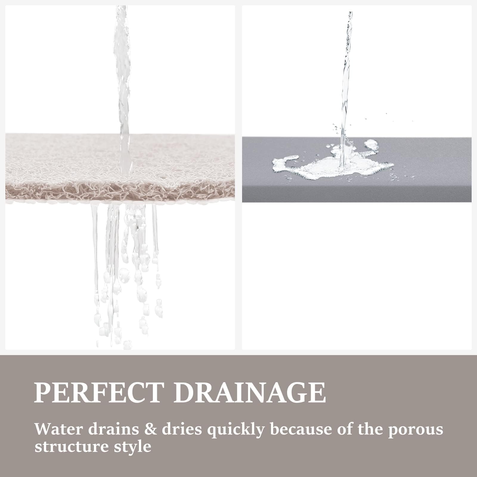 LuxStep Shower Mat Bathtub Mat Non-Slip Bath Mat with Drain, Quick Drying