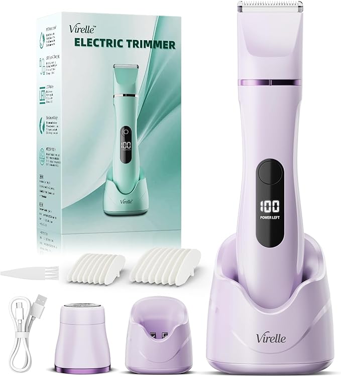 Hair Removal Epilators Bikini Trimmer for Women, Painless Waterproof Electric Foil Shaver Razors for Facial Leg Body Armpit, Ceramic Blade with USB Charging Dock, Travel Grooming Gifts for Her, Purple