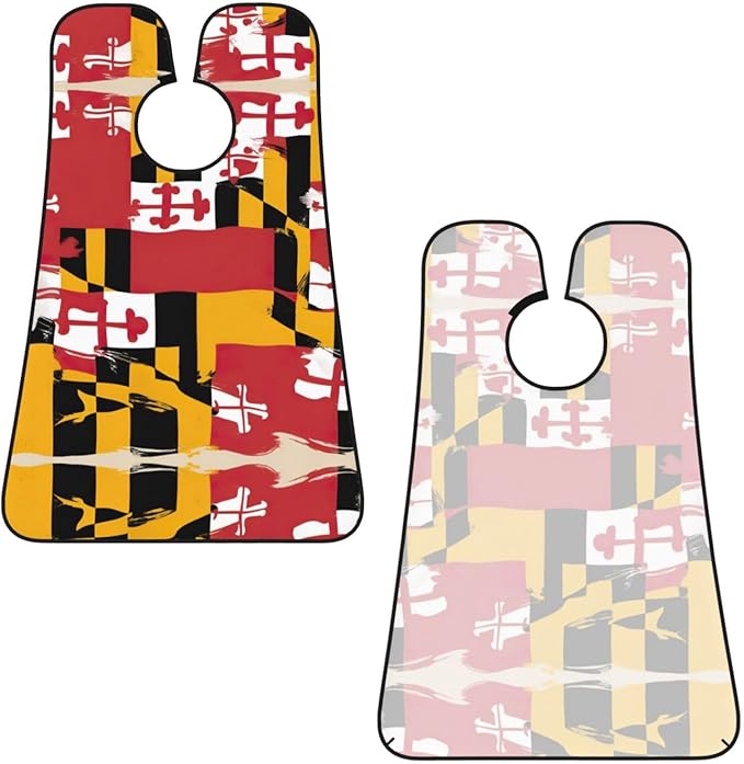 Maryland Flag Print Beard Bib Shaving Apron, Beard Hair Trimming Cape Gift For Dad