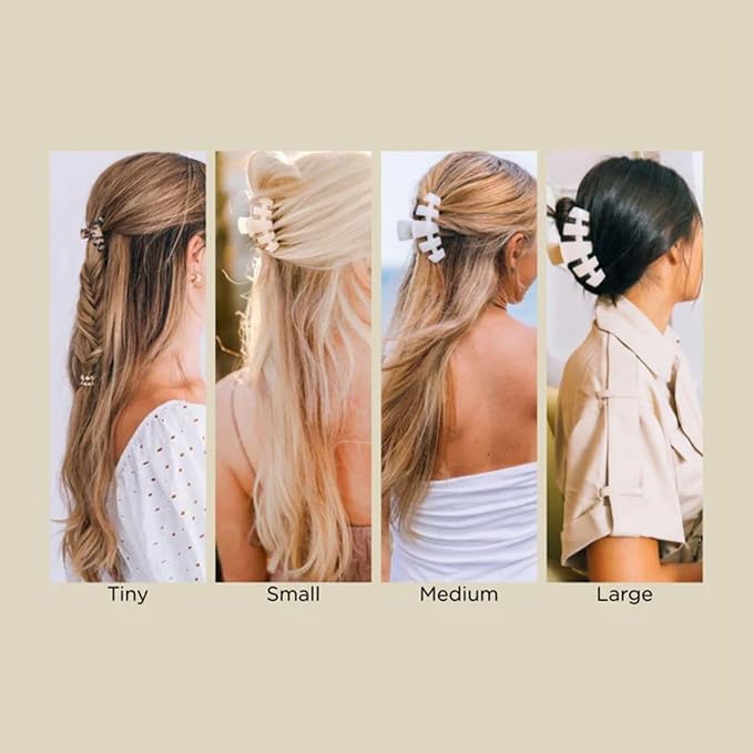 TELETIES - Large Hair Clip - Strong Grip, Bendable Teeth, Comfortable Curved Design - Ideal for Thick Hair - For All Hair Textures - Coconut White