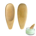 QVEEQ 2pcs Deodorant Cream Applicators, Multi-Functional Bamboo Scoop for Natural Deodorant, Skincare Cream, Face Mask - Smooth Surface, Double Head Design, Reusable & Eco-Friendly