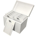 LIXIMMAZN 10 Layers Acrylic Eyelash Storage Box,Eyelash Holder Extension Tool,Makeup Organizer False Eyelashes Glue Pallet Holder, Grafting Eye lashes Close-Packed Display with 10 Pallets (White)