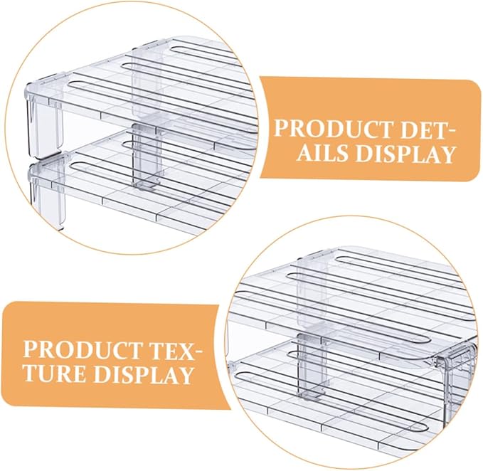 2pcs stacking shelf freezer rack Kitchen Storage Rack foldable cabinet shelf kitchen fridge organizer stackable shelves refrigerator organizer clear as supplies fruit