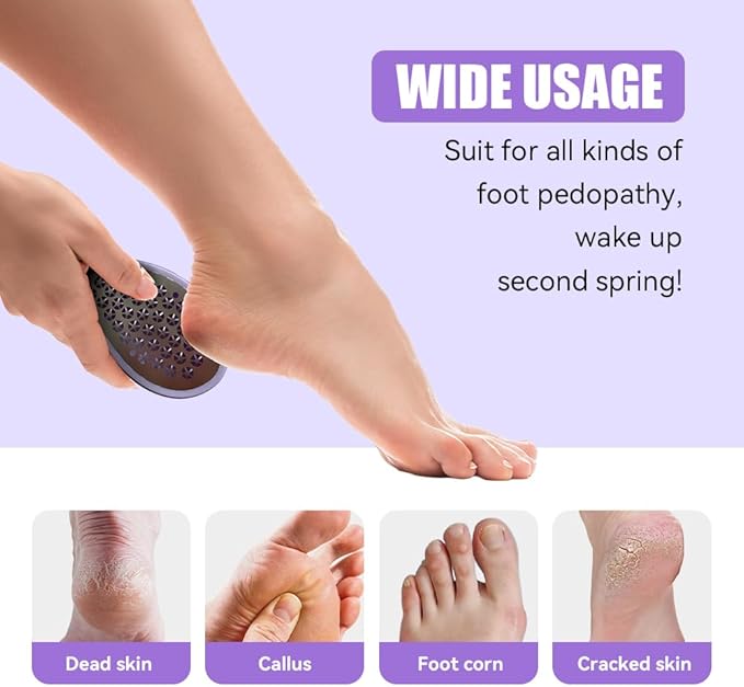 Compact 2-in-1 Hair Removal & Foot Exfoliator - Glass Nano-Crystal Tool for Quick Salon-Smooth Skin + 195 Micro-Blade Foot File, Mess-Free, Ideal for Gym/Travel, Unisex Grooming Kit