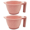 Beaupretty Hair Dye Facial Tools 2pcs Tint Bowl Mixing Bowls Hair Dye Bowls with Handle for for Barber Salon Home Pink Hair Dye Facial Tools