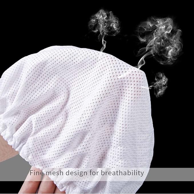 3PC Mesh Sleep Caps Bonnet Night Cap Hair Net Hair Loss Cap for Curly Hair Protection Home Salon Spa Catering White