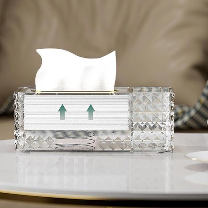 Tissue Box Cover Rectangle,Tissue Holder Napkin Dispenser for Bathroom Bedroom Living Room Office (White)