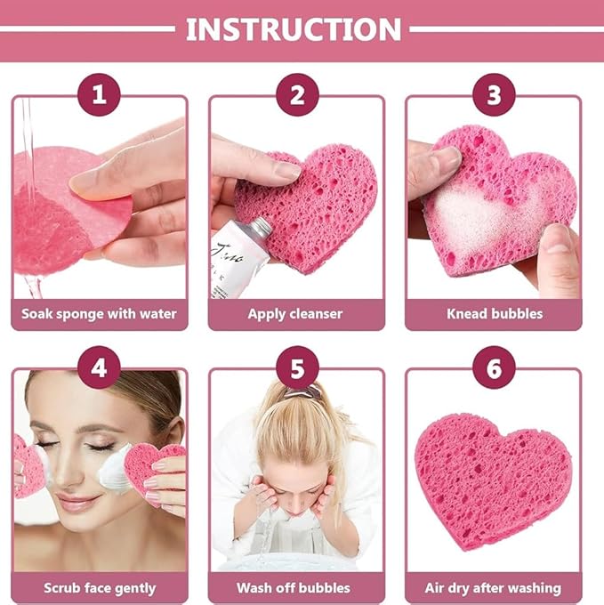 10 Count Compressed Facial Sponges 100% Natural Cellulose Sponge for Facial Cleansing Exfoliating Mask Makeup Removal Reusable Cosmetic Spa Sponges Face Washing Sponge Pads for Estheticians