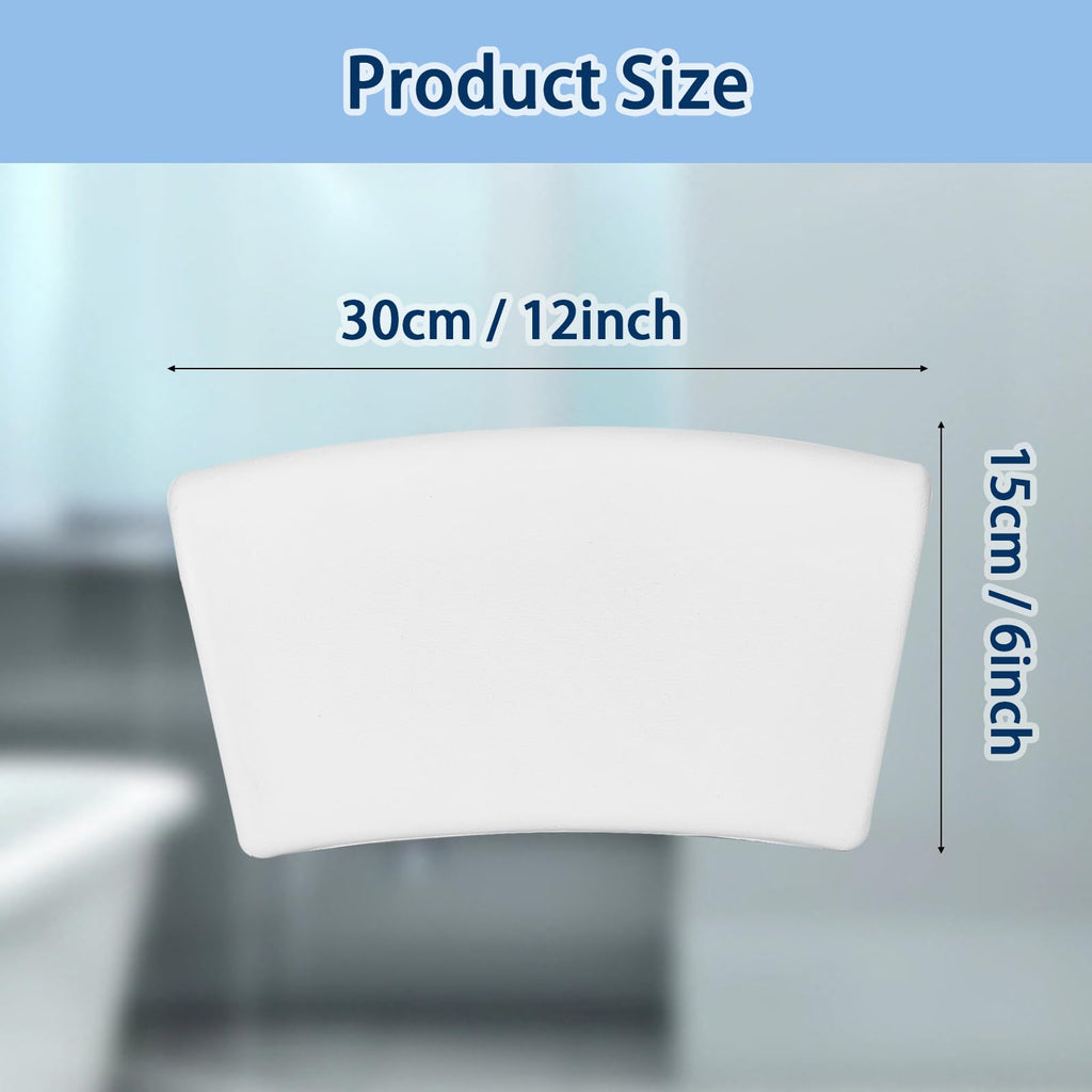 Guluto Bath Pillow, Bath Pillows for Tub with Head, Neck and Shoulder Support, Ergonomic Waterproof Bathtub Pillow with Strong Non-Slip Suction Cups, Relaxing Spa, Hot Tubs, Bathroom Essentials White