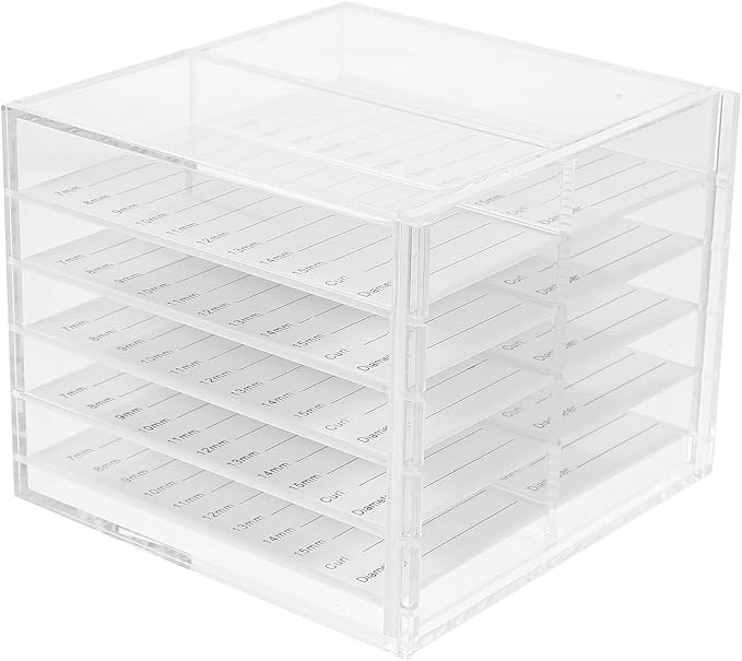Outanaya Acrylic False Eyelash Storage Case 10-layer Eyelash Organizer Box Travel Lash Holder Cosmetic Display Container for Women